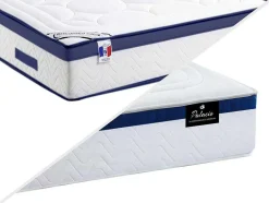 Palacio Set Matras En Lattenbodem-Set Bedbodem En Matras Pocketveren En Vormgeheugen Met Textuur Marquis Van Dreamea - Dikte 30 Cm - 140 X 190 Cm - Blauw