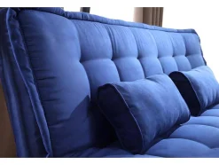 Vente-unique Scandinavisch-Set Blauwe Slaapbank Mishan En Grijs Tapijt Bunny