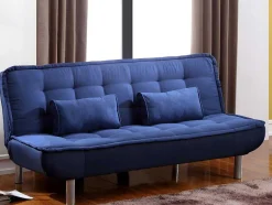 Vente-unique Scandinavisch-Set Blauwe Slaapbank Mishan En Grijs Tapijt Bunny