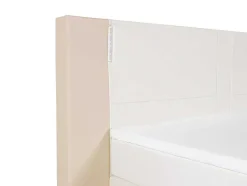 Ysmée Boxspringbed-Set Boxspring En Matras Met Hoofdeinde Met Leds + Lattenbodem + Matras + Dekmatras Asti Van Ysmee - 160 X 200 Cm - Kunstleer - Creme Wit