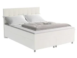 Ysmée Boxspringbed-Set Boxspring En Matras Met Hoofdeinde + Lattenbodem + Matras + Dekmatras Siero Van Ysmee - 160 X 200 Cm - Stof - Ivoor