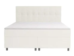 Ysmée Boxspringbed-Set Boxspring En Matras Met Hoofdeinde + Lattenbodem + Matras + Dekmatras Siero Van Ysmee - 160 X 200 Cm - Stof - Ivoor
