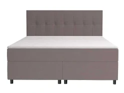 Ysmée Boxspringbed-Set Boxspring Hoofdbord + Bedbodems + Matras + Topmatras Siero Van Ysmee - 180 X 200 Cm - Stof - Grijs