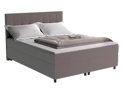 Ysmée Boxspringbed-Set Boxspring Hoofdbord + Bedbodems + Matras + Topmatras Siero Van Ysmee - 180 X 200 Cm - Stof - Grijs