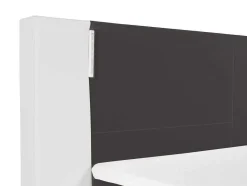 Ysmée Boxspringbed-Set Boxspring Hoofdbord Met Led-Verlichting + Bedbodems + Matras + Topmatras Asti Van Ysmee - 180 X 200 Cm - Kunstleer - Wit En Grijs