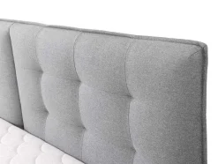Palacio Boxspringbed-Set Boxspring Met Hoofdbord + Bedbodems Met Opbergruimte + Matras + Dekmatras - 180 X 200 Cm - Lichtgrijze Stof - Perama Van