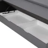 Palacio Boxspringbed-Set Boxspring Met Hoofdbord + Bedbodems Met Opbergruimte + Matras + Dekmatras - 160 X 200 Cm - Antracietkleurige Stof - Perama Van