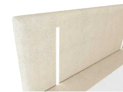 Ysmée Boxspringbed-Set Boxspring Met Hoofdbord Met Ledverlichting + Bedbodem + Matras + Dekmatras - 160 X 200 Cm - Stof - Beige - Ono Van Ysmee