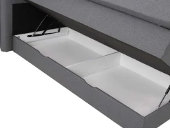Palacio Boxspringbed-Set Boxspring Met Hoofdbord + Bedbodems Met Opbergruimte + Matras + Dekmatras - 180 X 200 Cm - Antracietkleurige Stof - Perama Van
