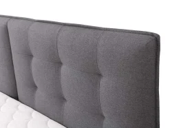 Palacio Boxspringbed-Set Boxspring Met Hoofdbord + Bedbodems Met Opbergruimte + Matras + Dekmatras - 180 X 200 Cm - Antracietkleurige Stof - Perama Van