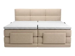 Palacio Aanbiedingen: Slaapkamer & Kantoor-Set Boxspringbed Met Hoofdbord Met Capitons + Elektrische Relaxbedbodems + Matras + Dekmatras - 2 X 80 X 200 Cm - Beige - Lodi Van