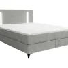 Ysmée Boxspringbed-Set Complete Boxspring Met Hoofdbord Met Ledverlichting + Bedbodem + Matras + Dekmatras - 180 X 200 Cm - Stof - Grijs - Ono Van Ysmee