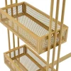 ModernLuxe Keukenmeubel-Set "Eat Standing": Bartafel En 2 Krukken - Metalen Structuur - Goud