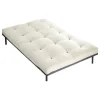 DREAMEA Set Matras En Lattenbodem-Set Lattenbodem + Futon 160 X 200 Cm - 100% Katoen - Shiva Van - Ecru