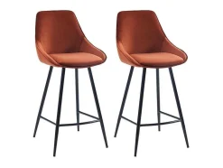 Vente-unique Barkruk-Set Van 2 Barkrukken - Fluweel - Terracotta - Masurie