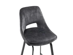 Maison Céphy Barkruk-Set Van 2 Barkrukken - Fluweel En Metaal - Antraciet - Keline