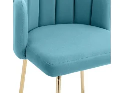 Vente-unique Barkruk-Set Van 2 Barkrukken - Fluweel En Metaal - Blauw