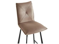 Vente-unique Barkruk-Set Van 2 Barkrukken - Fluweel En Metaal - Taupe - Indilane