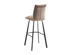 Vente-unique Barkruk-Set Van 2 Barkrukken - Fluweel En Metaal - Taupe - Indilane