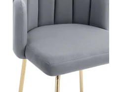 Vente-unique Barkruk-Set Van 2 Barkrukken - Fluweel En Metaal - Grijs