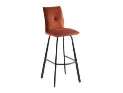 Vente-unique Barkruk-Set Van 2 Barkrukken - Fluweel En Metaal - Terracotta - Indilane