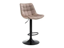 Vente-unique Barkruk-Set Van 2 Barkrukken Lima Ii - Fluweel & Metaal - Beige