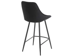 Vente-unique Barkruk-Set Van 2 Barkrukken Masurie - Velours - Zwart