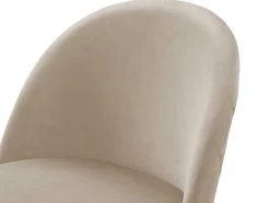 Vente-unique Barkruk-Set Van 2 Barkrukken Melbourne - Fluweel En Goudkleurig Metaal - Beige