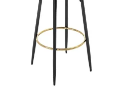 Vente-unique Barkruk-Set Van 2 Barkrukken Van Velours En Zwart Staal - Beige En Goudkleurig - Belinio I