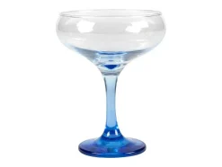 OZAIA Tafelservies-Set Van 6 Blauwe Cocktailglazen Op Voet 32 Cl - D. 6.5 X H. 20 Cm - Coraly