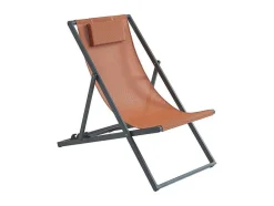 MYLIA Ligstoel-Set Van 2 Chileense Ligstoelen Van Aluminium - Terracotta - Anilio Van