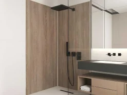 Shower & Design Douchewandpaneel-Set Van 2 Douchewandpanelen Met Houteffect Van Aluminium Met Profielen - 2 X L90 X H210 Cm Eneko
