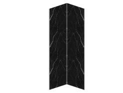 Shower & Design Douchewandpaneel-Set Van 2 Douchewandpanelen Met Marmereffect Van Aluminium Met Profielen - 2 X L90 X H210 Cm Eneko
