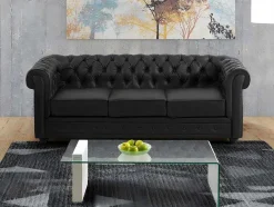 Vente-unique Fauteuil Kunstleer-Set Van 2 Fauteuils Chesterfield Van Kunstleer - Wit