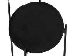 ModernLuxe Stoel-Set Van 2 Fluwelen En Rotan Stoelen - Metalen Poten - Zwart