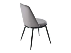 ModernLuxe Stoel-Set Van 2 Fluwelen Gestoffeerde Stoelen Met Rugleuning - Zwart Metalen Structuur - Grijs