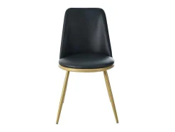 ModernLuxe Stoel-Set Van 4 Fluwelen Gestoffeerde Stoelen Met Rugleuning - Goudkleurige Metalen Structuur - Zwart