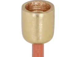 OZAIA Kandelaar En Kaars-Set Van 2 Geemailleerde Aluminium Kandelaars - H.26,5 Cm En H.22 Cm - Terracotta - Parina