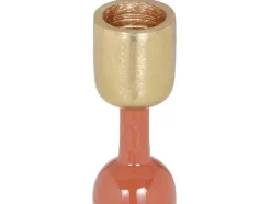 OZAIA Kandelaar En Kaars-Set Van 2 Geemailleerde Aluminium Kandelaars - H.26,5 Cm En H.22 Cm - Terracotta - Parina