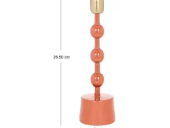 OZAIA Kandelaar En Kaars-Set Van 2 Geemailleerde Aluminium Kandelaars - H.26,5 Cm En H.22 Cm - Terracotta - Parina