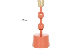 OZAIA Kandelaar En Kaars-Set Van 2 Geemailleerde Aluminium Kandelaars - H.26,5 Cm En H.22 Cm - Terracotta - Parina