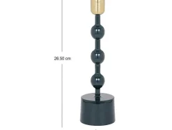 OZAIA Kandelaar En Kaars-Set Van 2 Geemailleerde Aluminium Kandelaars - H.26,5 Cm En H.22 Cm - Eend Blauw - Parina