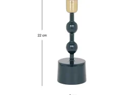 OZAIA Kandelaar En Kaars-Set Van 2 Geemailleerde Aluminium Kandelaars - H.26,5 Cm En H.22 Cm - Eend Blauw - Parina