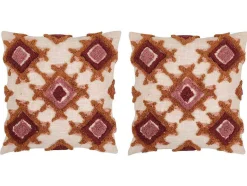 OZAIA Aanbiedingen: Woonaccessoires-Set Van 2 Getufte En Bedrukte Kussens - 45 X 45 Cm - Katoen - Meerdere Kleuren - Magna
