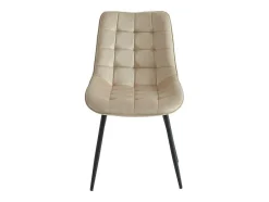 Vente-unique Stoel-Set Van 6 Gewatteerde Stoelen - Velours En Zwart Metaal - Beige - Ollua
