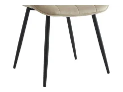 Vente-unique Stoel-Set Van 6 Gewatteerde Stoelen - Velours En Zwart Metaal - Beige - Ollua