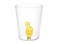 OZAIA Tafelservies-Set Van 4 Glazen Met Cactus - Transparant En Groen - O8 X H10 Cm - Puntia