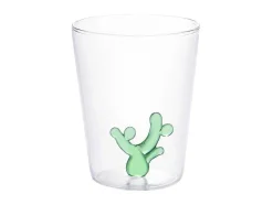 OZAIA Tafelservies-Set Van 4 Glazen Met Cactus - Transparant En Groen - O8 X H10 Cm - Puntia