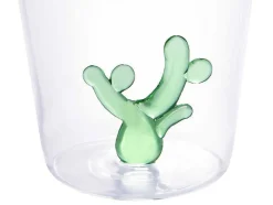 OZAIA Tafelservies-Set Van 4 Glazen Met Cactus - Transparant En Groen - O8 X H10 Cm - Puntia