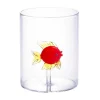 OZAIA Tafelservies-Set Van 4 Glazen Met Diertjes - Transparant En Rood Geblazen Glas - O7,5 Cm X H9,5 Cm - Apuna